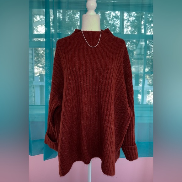 Old Navy Sweaters - Old Navy Women's 2X Rust Cowl Neck Ribbed Mock Neck Sweater Tunic